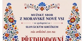 Plakát na předhodovní zpívání v Moravské Nové Vsi