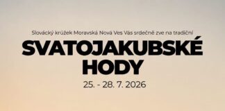 Plakát s programem svatojakubských hodů v Moravské Nové Vsi